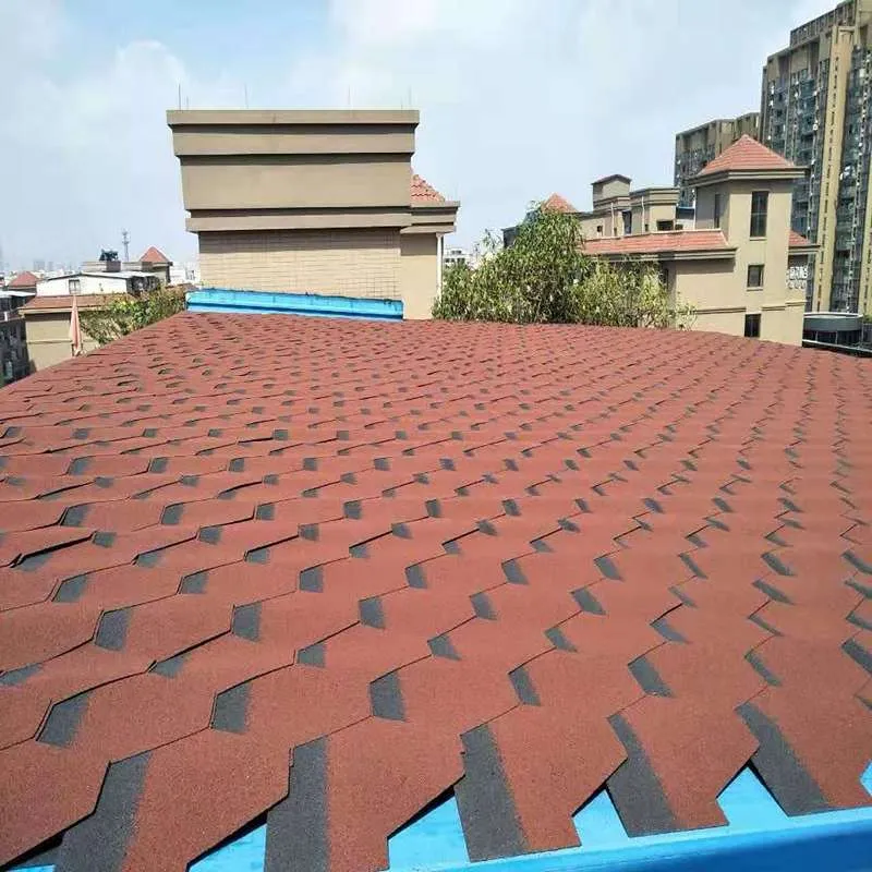 Bardeaux d’asphalte mosaïque rouge chinois pour toiture