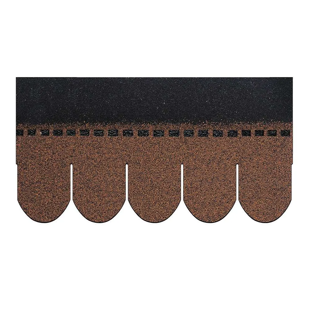 Wood Brown Fish Scale  Asphalt Roofing Shingle