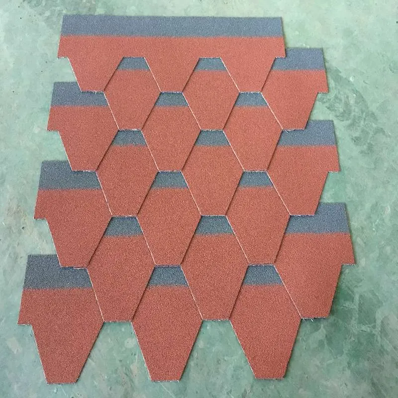 Bardeaux d’asphalte mosaïque rouge espagnol pour toiture