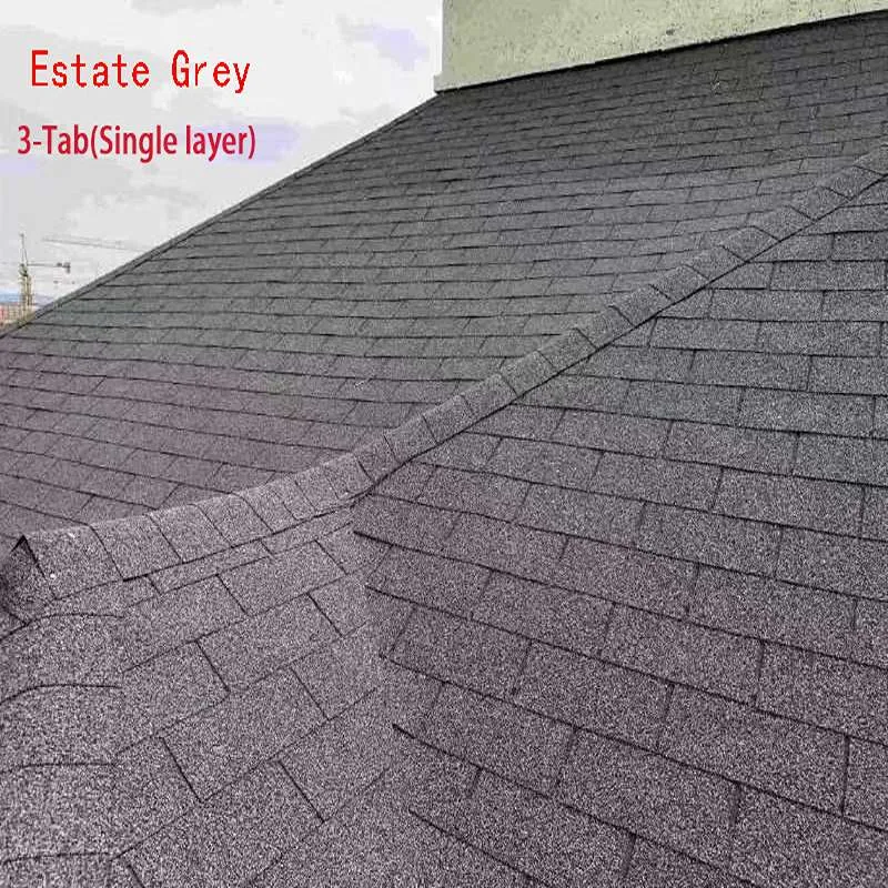 Grey 3-Tab Asphalt Roofing Shingle