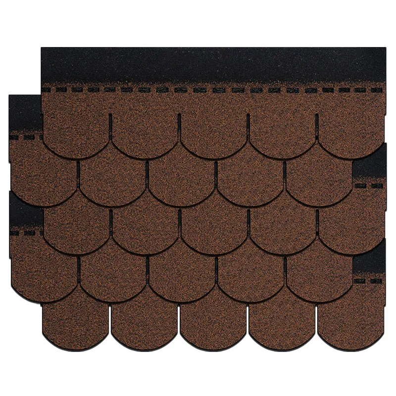 Wood Brown Fish Scale  Asphalt Roofing Shingle